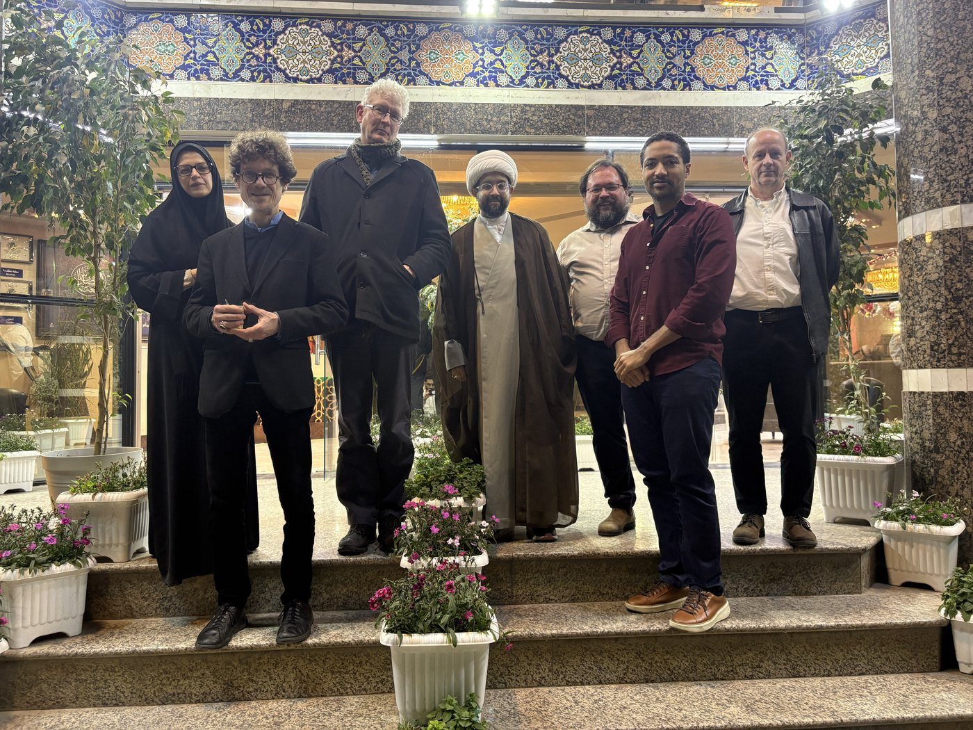 Dr. Hewko with the delegation on the steps of the Imam al-Hadi residence, Karbala.